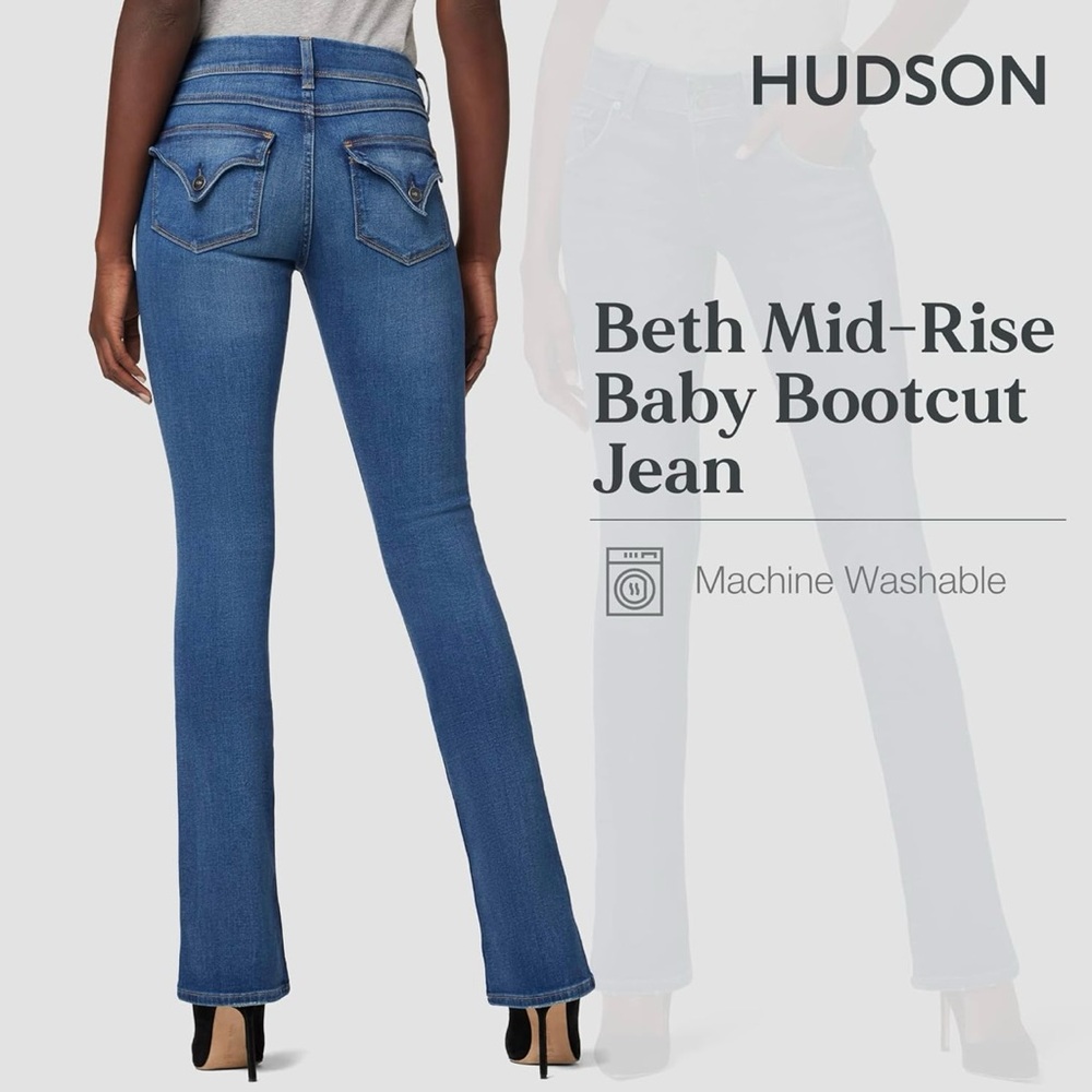 New HUDSON Beth Baby Bootcut Jean $195 MSRP with Back Flap Pockets size 25